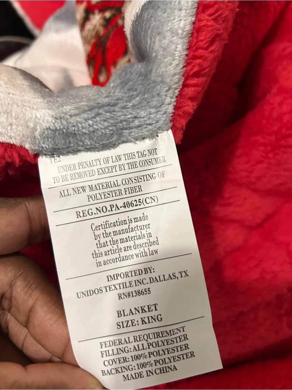 Flannel Borrego Blanket Set - Red Rose Print (6pcs)